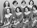 The team from McLaughlin School, Derry, winners of the Nellie Sweeney Cup in the Any Figure Dance (under 15) competition at Feis Doire Colmcille. At front, from left, are Helena Ferry, Maria Boyd, Donna Owens and Sandra Hyndman. At back are Mairead Coyle, Fiona Kelly,Pauline Temple and Giovanna McKinney. Taken in 1977