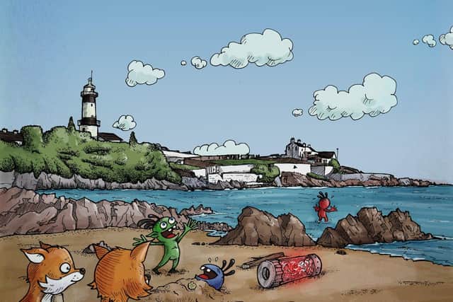 An illustration from the book of Stroove Lighthouse.