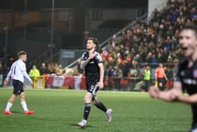 Derry City supporters celebrate Jamie McGonigle's second goal against Sligo Rovers. Picture by Kevin Moore/MCI