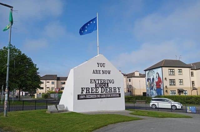 Free Derry corner was decorated in support of the mica campaigners.