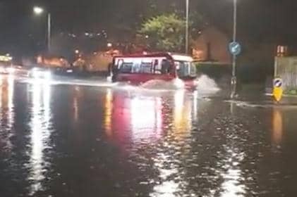 Flooding on the Foyle Road on Tuesday.