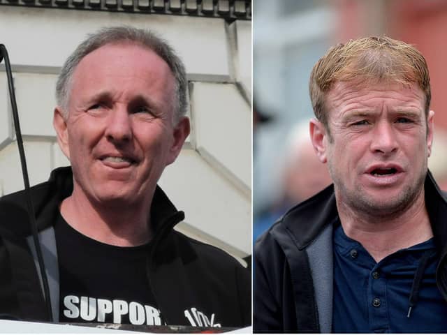 Leading MICA redress campaigners Michael Doherty (left) and Paddy Diver.