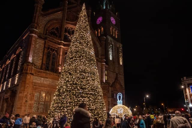 Derry's Christmas Tree is believed to be the tallest in Ireland. (Photo Martin McKeown)