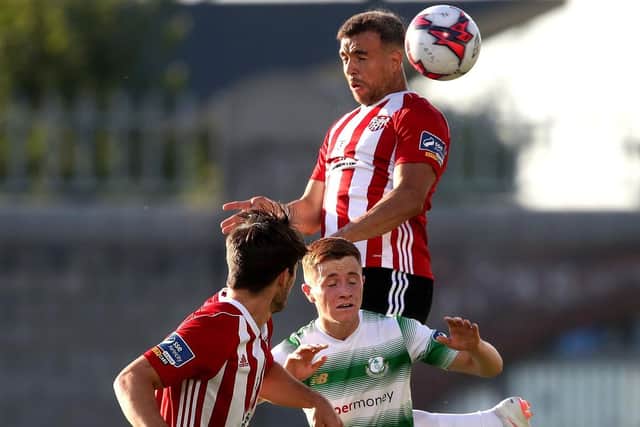 Brandon Kavanagh, pictured playing against Derry City for Shamrock Rovers in 2018, becomes Ruaidhri Higgins' latest signing ahead of the 2022 season.