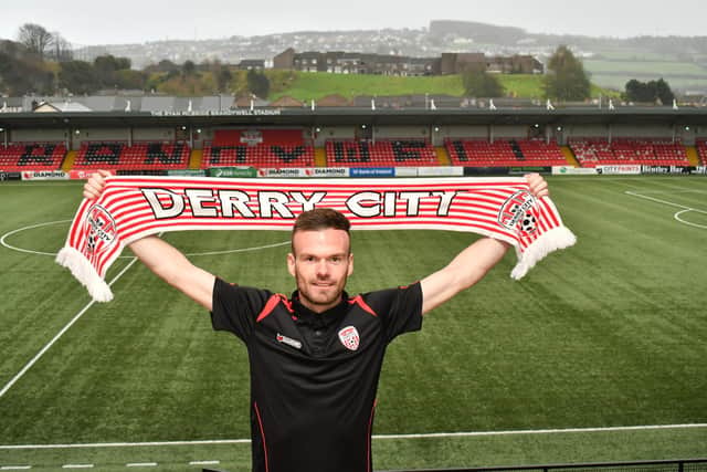 Derry City new signing Cameron Dummigan is unveiled at Brandywell this week.