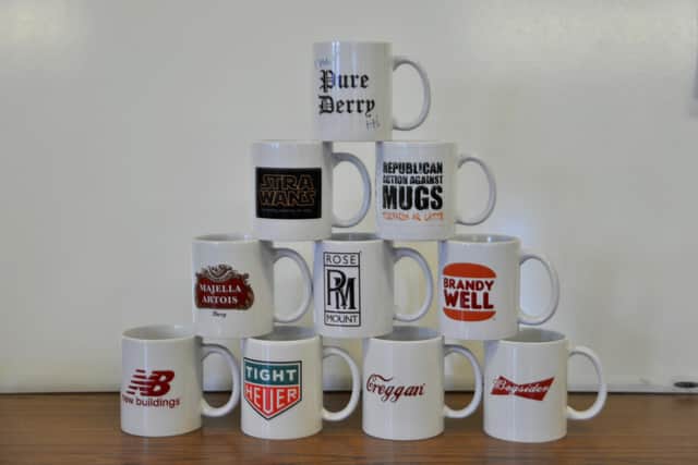 Some of the mugs made by Pure Derry