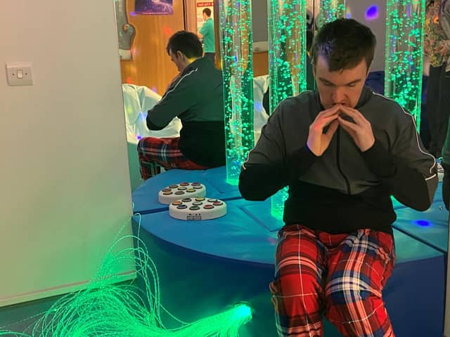 Christian was the first patient to attend the newly opened Sensory Room to support Adult Learning Disability patients in the Emergency Department at Altnagelvin Hospital.