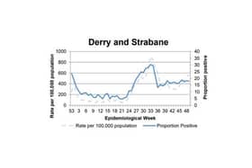 A chart tracking the positivity rate in Derry/Strabane.