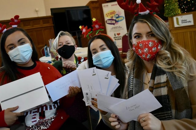 Denise MacDermott with social work students Ciara, Maria and Colleen