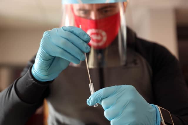 The PHA is urging people to only get a PCR if they have a positive lateral flow test. File picture. Photo Stephen Davison/Pacemaker Press