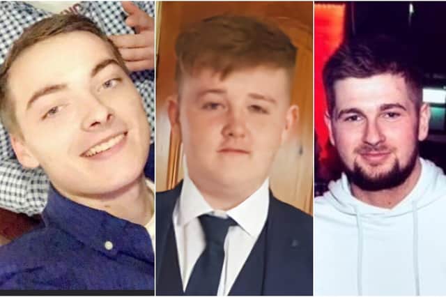 Left to right: Nathan Corrigan, Petey McNamee and Peter Alexander Finnegan.