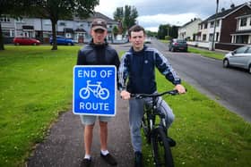 Young people who formed part of the campaign for the Strathfoyle greenway.