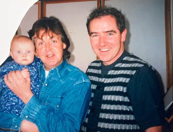 Paul Cassidy and his daughter, Holly, with Paul McCartney.