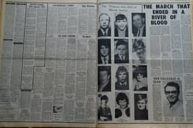 the first two pages inside on which were printed the names of ‘The Thirteen Who Died on Bloody Sunday’ alongside their pen portraits.