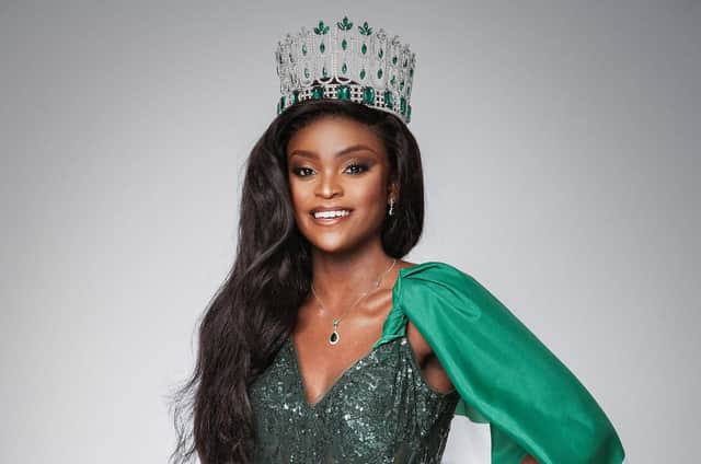 Miss Ireland Pamela Uba announcing the search for Miss Ireland 2022. Picture by DeMarra Photography