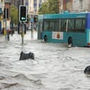 Flooding caused by torrential rainfall in Derry in 2004.
