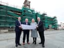 Developers Cecil Doherty and Liam Tourish with First Minister Paul Givan and Deputy First Minister Michelle O'Neill.
