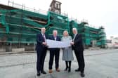 Developers Cecil Doherty and Liam Tourish with First Minister Paul Givan and Deputy First Minister Michelle O'Neill.