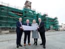 Developers Cecil Doherty and Liam Tourish with First Minister Paul Givan and Deputy First Minister Michelle O'Neill.
