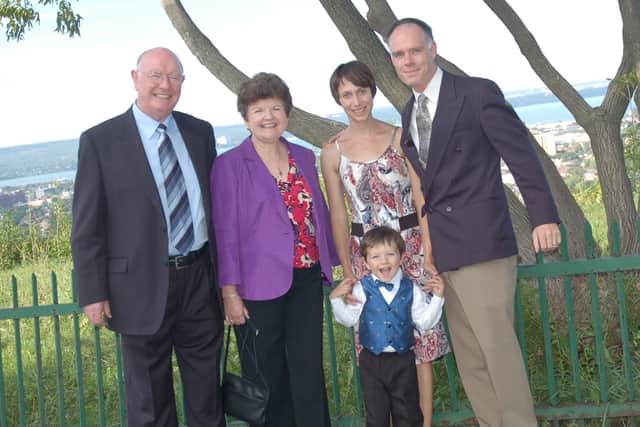 Jimmy with his wife Marlene, daughter-in-law Claudie, son Declan and grandson Leo Seamus.