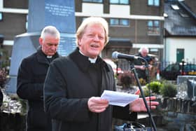 2017... Rev David Latimer speaking at the annual memorial service at the Bloody Sunday monument in the Bogside.