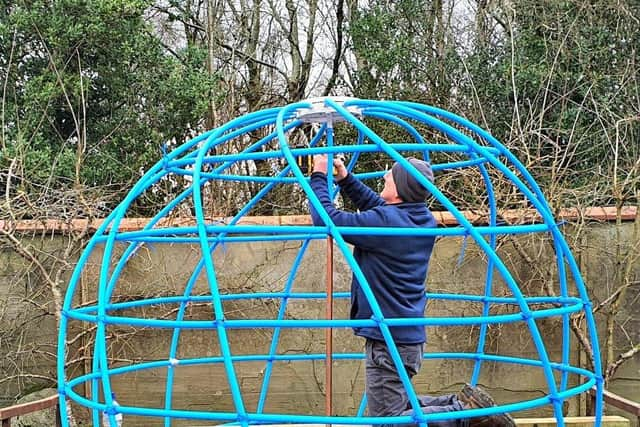 The water-world globe sculpture by Kevin Harkin