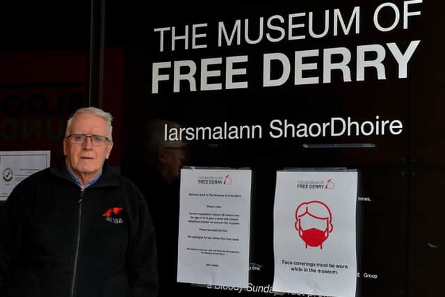 John Kelly, whose brother Michael was killed on Bloody Sunday, pictured at the Museum of Free Derry. Photo: George Sweeney.  DER2204GS – 017