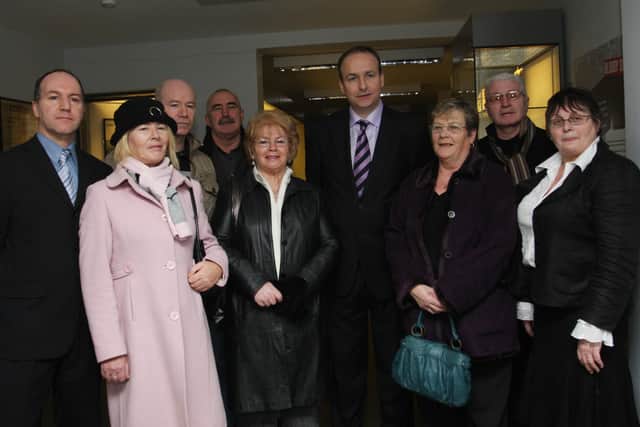 An Taoiseach Micheál Martin pictured back in 2009 when he met with relatives of Bloody Sunday during a visit to Free Derry Museum as the then Minister for Foreign Affairs.