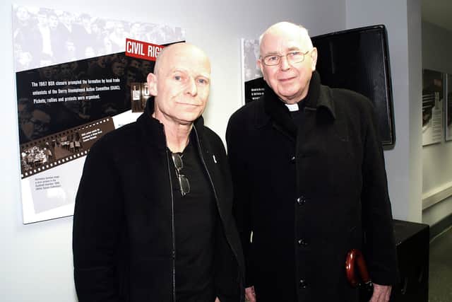 Eamonn McCann and Bishop Edward Daly at Free Derry Museum opening 2007. Picture: Hugh Gallagher