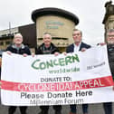 Members of the Derry Concern Group, from left, Cora Morrison, Eunan O'Donnell, Laurence Hegarty, Aidan McKinney and Charlie Glenn, who collected donations for Concern Worldwide at the Millennium Forum in 2019. DER1319-128KM