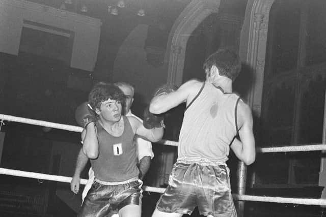 Jackie Duddy (left) pictured in one of his final amateur boxing bouts before he was killed on Bloody Sunday in 1972.