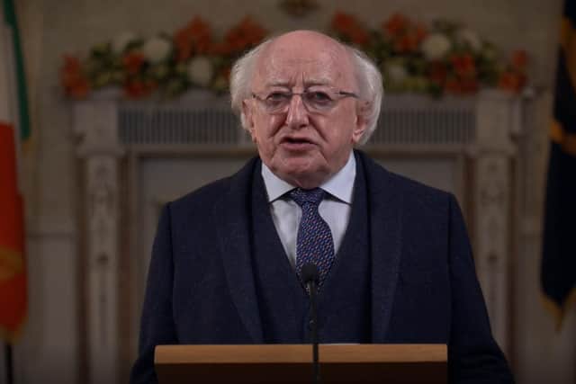 President of Ireland, Michael D. Higgins pictured delivering his address on the 50th anniversary of Bloody Sunday.
