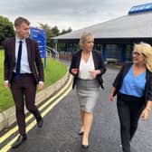 Deputy First Minister Michelle O’Neill visits the Magee campus with Foyle MLAs Pádraig Delargy and Ciara Ferguson.