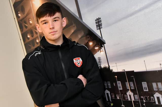 Teenager Liam Mullan signed his first professional deal with Derry City this week. Photograph by Photo: Event Images & Video