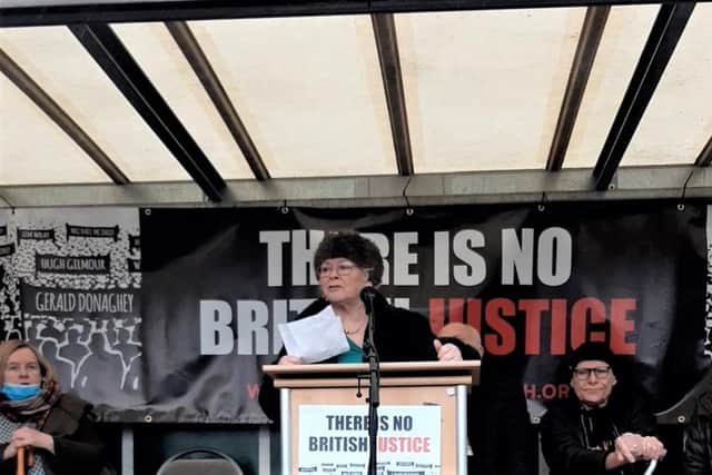 Kate Nash, chairing the 'There is no British Justice' rally on Sunday.