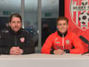 Derry City manager Ruaidhri Higgins pictured with striker Matty Smith who signed a two-year deal with the club tonight at the Brandywell Stadium. Photo: George Sweeney.