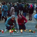 People at the vigil in Derry for Ashling Murphy after she was killed. Photo: George Sweeney.  DER2202GS â€“ 0100