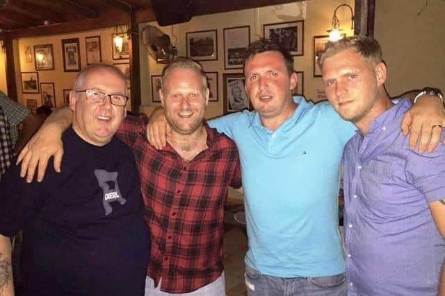 The late Patrick McManus (on left) with his sons, Kevin, Stephen and Adrian.