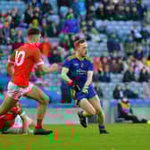 Steelstown’s captain Neil Forester passes to Eoghan Bradley during Sunday’s final against Trim in Croke Park. Photo: George Sweeney. DER2206GS – 027