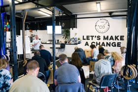 Seamus Fox, The Mindset Junkie delivers a talk.