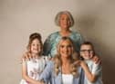 Bronagh Burke, pictured with her children, Aoife and Adam and her mammy, Siobhan Deehan.