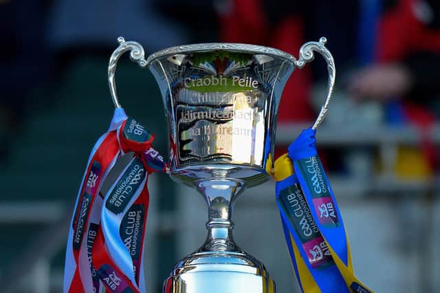 The Kieran O'Sullivan Memorial Cup which belongs to Steelstown Brian Ogs after Sunday's historic day in Dublin. (Photo: George Sweeney)
