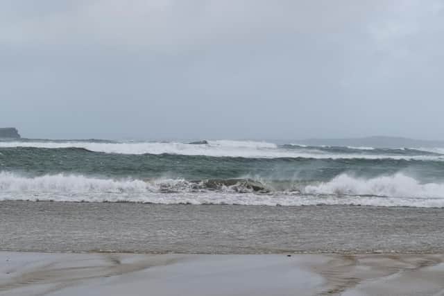 High waves at Pollan Bay beach, Ballyliffin, Co Donegal