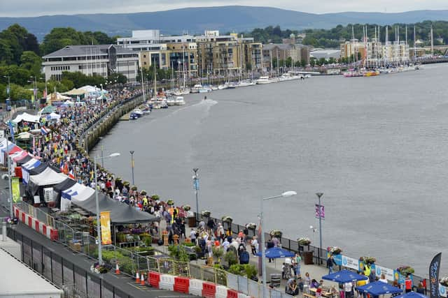 There was a large attendance, along Derry’s quay, on the first day of the Foyle Maritime Festive on Saturday last. DER2818GS041