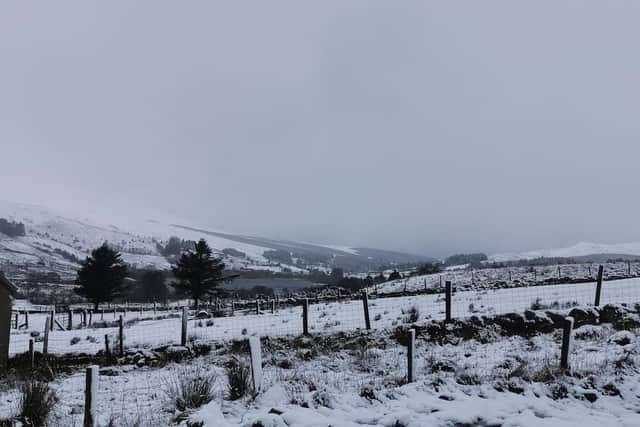 The scene in the Drumfries area of Inishowen in Donegal this morning.