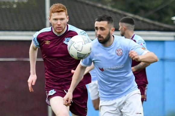 Derry City's Danny Lafferty playing in midfield at Drogheda United, during pre-season. Picture by Kevin Morrison/Event Images & Video