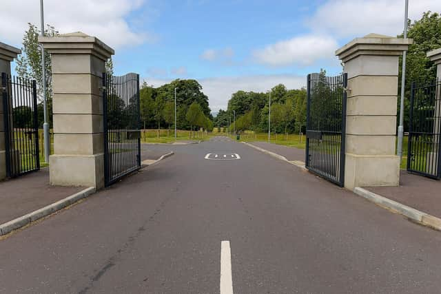 Browning Drive entrance to St Columb’s Park. DER2126GS - 125