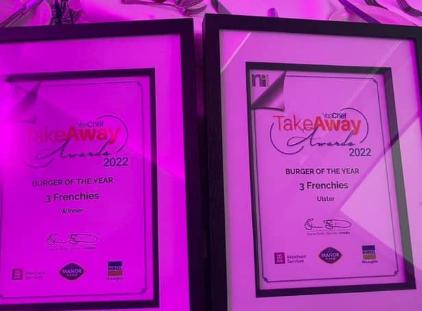 3Frenchies Takeaway on the Strand Road won Best Burger both in Ulster and in Ireland as a whole.