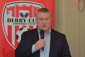 Derry City Chairman Philip O'Doherty announced that pair Ruaidhri Higgins and Ronan Boyce signed new deals. Picture by George Sweeney