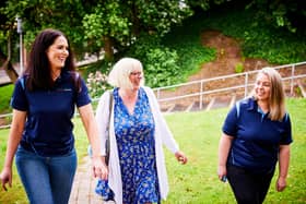 Ciara McElhinney and Bronagh Cooper, Social Prescribers at Bogside and Brandywell Health Forum, pictured with Julie Witherow (centre) who has received support through SPRING Social Prescribing. This project has received an additional £1.5 million of funding from The National Lottery Community Fund to expand, support the wellbeing of more people and further embed Social Prescribing as the norm for health professionals and policy makers in Northern Ireland and Scotland.